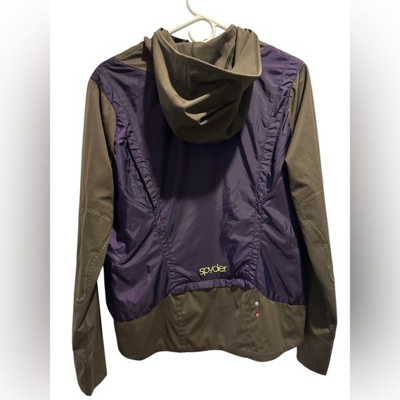 Spyder olive purple Widow hooded windbreaker jacket - Picture 2 of 8